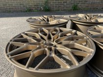 NEW 19 INCH 1000X CROSS SPOKE ALLOY WHEELS IN SATIN BRONZE WITH DEEPER CONCAVE 9" REAR 5x112