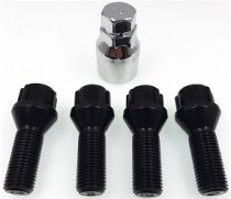 BIMECC M12X1.5 EXTENDED 40MM LOCKING WHEEL BOLTS IN SILVER OR BLACK (most E series BMW)