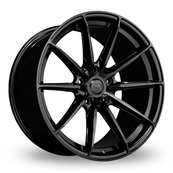 NEW 19 INCH C9 CORTEZ ALLOY WHEELS IN GLOSS BLACK WITH MILLED ACCENT SPOKES AND DEEPER CONCAVE 9.5" REAR OPTION 5x112
