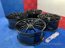 NEW 19 INCH C9 CORTEZ ALLOY WHEELS IN GLOSS BLACK WITH MILLED ACCENT SPOKES AND DEEPER CONCAVE 9.5" REAR OPTION 5x112