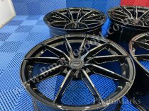 NEW 19 INCH C9 CORTEZ ALLOY WHEELS IN GLOSS BLACK WITH MILLED ACCENT SPOKES AND DEEPER CONCAVE 9.5" REAR OPTION 5x112