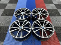 USED 17 INCH GENUINE BMW STYLE 725 ALLOY WHEELS,FULLY REFURBED IN GUNMETAL WITH POLISHED FACE 5x120