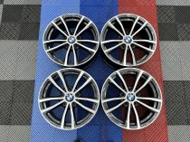 USED 17 INCH GENUINE BMW STYLE 725 ALLOY WHEELS,FULLY REFURBED IN GUNMETAL WITH POLISHED FACE 5x120