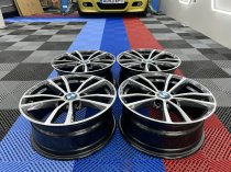 USED 17 INCH GENUINE BMW STYLE 725 ALLOY WHEELS,FULLY REFURBED IN GUNMETAL WITH POLISHED FACE 5x120