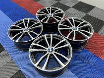 USED 17 INCH GENUINE BMW STYLE 725 ALLOY WHEELS,FULLY REFURBED IN GUNMETAL WITH POLISHED FACE 5x120