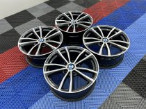 USED 17 INCH GENUINE BMW STYLE 725 ALLOY WHEELS,FULLY REFURBED IN GUNMETAL WITH POLISHED FACE 5x120
