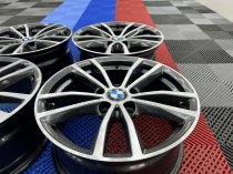 USED 17 INCH GENUINE BMW STYLE 725 ALLOY WHEELS,FULLY REFURBED IN GUNMETAL WITH POLISHED FACE 5x120