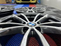 USED 17 INCH GENUINE BMW STYLE 725 ALLOY WHEELS,FULLY REFURBED IN GUNMETAL WITH POLISHED FACE 5x120