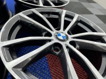 USED 17 INCH GENUINE BMW STYLE 725 ALLOY WHEELS,FULLY REFURBED IN GUNMETAL WITH POLISHED FACE 5x120