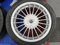 USED 17 INCH GENUINE ALPINA CLASSIC SOFTLINE ALLOY WHEELS, FULLY REFURBED INC ALL CAPS + VG UNIROYAL TYRES 5x120