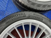 USED 17 INCH GENUINE ALPINA CLASSIC SOFTLINE ALLOY WHEELS, FULLY REFURBED INC ALL CAPS + VG UNIROYAL TYRES 5x120