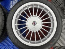 USED 17 INCH GENUINE ALPINA CLASSIC SOFTLINE ALLOY WHEELS, WIDE REAR, FULLY REFURBED INC ALL CAPS + NEW NANKANG TYRES 5x120