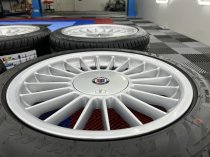 USED 17 INCH GENUINE ALPINA CLASSIC SOFTLINE ALLOY WHEELS, WIDE REAR, FULLY REFURBED INC ALL CAPS + NEW NANKANG TYRES 5x120