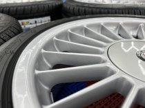 USED 17 INCH GENUINE ALPINA CLASSIC SOFTLINE ALLOY WHEELS, WIDE REAR, FULLY REFURBED INC ALL CAPS + NEW NANKANG TYRES 5x120