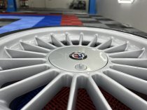 USED 17 INCH GENUINE ALPINA CLASSIC SOFTLINE ALLOY WHEELS, WIDE REAR, FULLY REFURBED INC ALL CAPS + NEW NANKANG TYRES 5x120