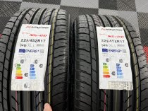 USED 17 INCH GENUINE ALPINA CLASSIC SOFTLINE ALLOY WHEELS, WIDE REAR, FULLY REFURBED INC ALL CAPS + NEW NANKANG TYRES 5x120