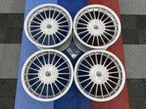 USED 17 INCH GENUINE ALPINA CLASSIC SOFTLINE ALLOY WHEELS, WIDE REAR, FULLY REFURBED INC ALL CAPS ,NEW LOCKS ETC 5x120