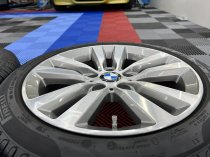 USED 17 INCH GENUINE BMW STYLE 655 DOUBLE SPOKE ALLOY WHEELS,GC, LIGHT GUNMETAL WITH POLISHED FACE,INC VG RUNFLAT TYRES 5x120