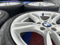 USED 18 INCH GENUINE BMW STYLE 400 M SPORT ALLOY WHEELS,WIDER REARS, GOOD CONDITION INC RUNFLAT TYRES 5x120