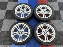 USED 18 INCH GENUINE BMW STYLE 400 M SPORT ALLOY WHEELS,WIDER REARS, GOOD CONDITION INC RUNFLAT TYRES 5x120