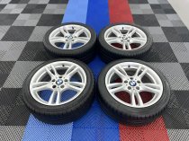 USED 18 INCH GENUINE BMW STYLE 400 M SPORT ALLOY WHEELS,WIDER REARS, GOOD CONDITION INC RUNFLAT TYRES 5x120
