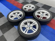 USED 18 INCH GENUINE BMW STYLE 400 M SPORT ALLOY WHEELS,WIDER REARS, GOOD CONDITION INC RUNFLAT TYRES 5x120