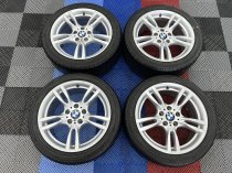 USED 18 INCH GENUINE BMW STYLE 400 M SPORT ALLOY WHEELS,WIDER REARS, VGC CONDITION INC VG NON RUNFLAT TYRES 5x120