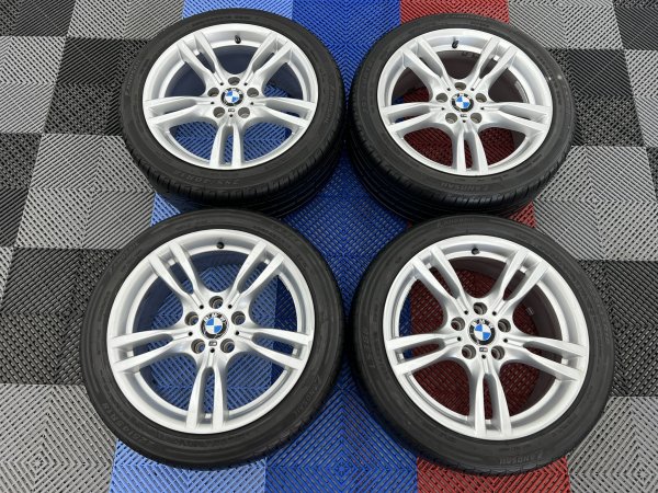USED 18 INCH GENUINE BMW STYLE 400 M SPORT ALLOY WHEELS,WIDER REARS, VGC CONDITION INC VG NON RUNFLAT TYRES 5x120