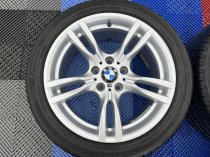USED 18 INCH GENUINE BMW STYLE 400 M SPORT ALLOY WHEELS,WIDER REARS, VGC CONDITION INC VG NON RUNFLAT TYRES 5x120