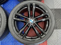 Used 19 Inch Genuine BMW Style 704 M Alloy Wheels, Fully Refurbished in Gloss Black, Including Good Runflat Tyres, 5x120