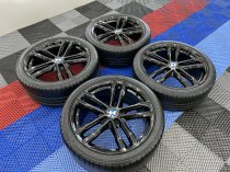 Used 19 Inch Genuine BMW Style 704 M Alloy Wheels, Fully Refurbished in Gloss Black, Including Good Runflat Tyres, 5x120