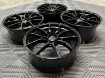 NEW 18 INCH STROM STR-F1 FLOW FORGED ALLOY WHEELS IN GLOSS BLACK 5x112