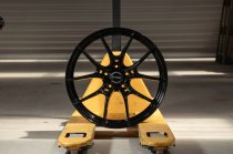 NEW 18 INCH STROM STR-F1 FLOW FORGED ALLOY WHEELS IN GLOSS BLACK WITH DEEPER CONCAVE 9" REAR OPTION 5x120