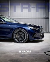 NEW 18 INCH STROM STR-F1 FLOW FORGED ALLOY WHEELS IN SATIN GUNMETAL WITH DEEPER CONCAVE 9" REAR OPTION 5x120