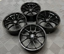 NEW 19 INCH STROM STR-F1 FLOW FORGED ALLOY WHEELS IN GLOSS BLACK 5x112