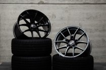 NEW 19 INCH STROM STR-F1 FLOW FORGED ALLOY WHEELS IN SATIN GUNMETAL WITH DEEPER CONCAVE 9.5" REAR OPTION 5x120
