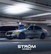 NEW 19 INCH STROM STR-F1 FLOW FORGED ALLOY WHEELS IN SATIN GUNMETAL WITH DEEPER CONCAVE 9.5" REAR OPTION 5x120