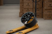 NEW 19 INCH STROM STR-F1 FLOW FORGED ALLOY WHEELS IN SATIN GUNMETAL WITH DEEPER CONCAVE 9.5" REAR OPTION 5x120