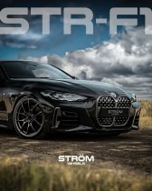NEW 19 INCH STROM STR-F1 FLOW FORGED ALLOY WHEELS IN SATIN GUNMETAL WITH DEEPER CONCAVE 9.5" REAR OPTION 5x120