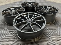 NEW 19 INCH STROM STR-F1 FLOW FORGED ALLOY WHEELS IN SATIN GUNMETAL WITH DEEPER CONCAVE 9.5" REAR OPTION 5x112