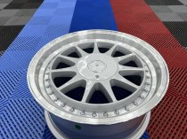 NEW 17 INCH HARTGER STYLE DEEP DISH ALLOY WHEELS IN SILVER WITH POLISHED DISH 4x100