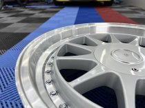 NEW 17 INCH HARTGER STYLE DEEP DISH ALLOY WHEELS IN SILVER WITH POLISHED DISH 4x100