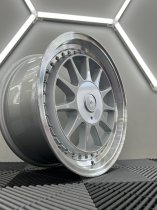 NEW 17 INCH HARTGER STYLE DEEP DISH ALLOY WHEELS IN SILVER WITH POLISHED DISH 4x100