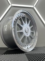 NEW 17 INCH HARTGER STYLE DEEP DISH ALLOY WHEELS IN SILVER WITH POLISHED DISH 4x100