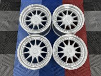 NEW 17 INCH HARTGER STYLE DEEP DISH ALLOY WHEELS IN SILVER WITH POLISHED DISH AND DEEPER 9" REARS 5x120/100