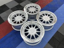 NEW 17 INCH HARTGER STYLE DEEP DISH ALLOY WHEELS IN SILVER WITH POLISHED DISH AND DEEPER 9" REARS 5x120/100