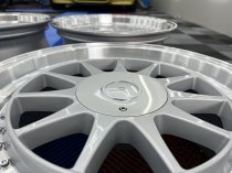 NEW 17 INCH HARTGER STYLE DEEP DISH ALLOY WHEELS IN SILVER WITH POLISHED DISH AND DEEPER 9" REARS 5x120/100