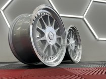 NEW 17 INCH HARTGER STYLE DEEP DISH ALLOY WHEELS IN SILVER WITH POLISHED DISH AND DEEPER 9" REARS 5x120/100