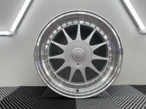 NEW 17 INCH HARTGER STYLE DEEP DISH ALLOY WHEELS IN SILVER WITH POLISHED DISH AND DEEPER 9" REARS 5x120/100