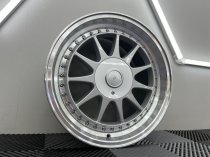 NEW 17 INCH HARTGER STYLE DEEP DISH ALLOY WHEELS IN SILVER WITH POLISHED DISH AND DEEPER 9″ REARS 5x120/100